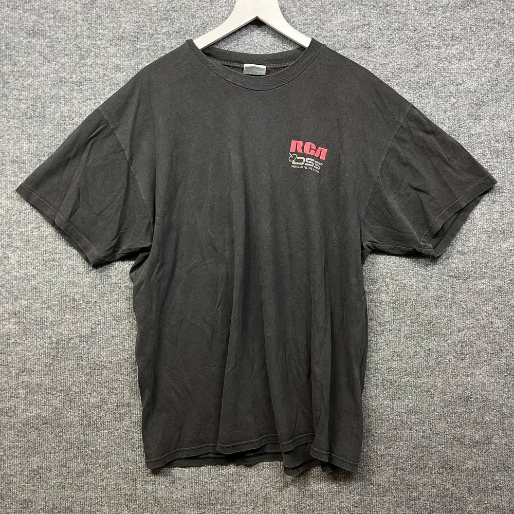 Hanes T-Shirt Mens XL Black Good Vintage RCA DSS 90s Tech Promo Heavyweight